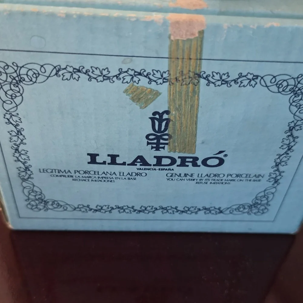 Lladró Christmas Porcelain Bell Ornament White Pink 1987 Boxed
